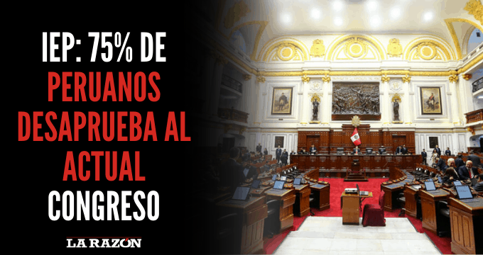 IEP 75 de peruanos desaprueba al actual Congreso La Razón