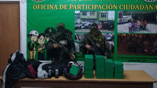 Policía Nacional decomisa 35 kilos de cocaína en el Vraem