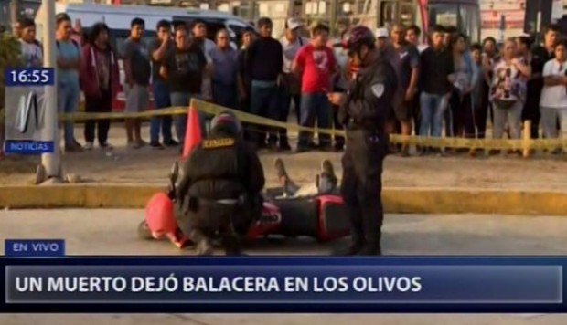 Los Olivos: sicarios matan de balazo a motociclista