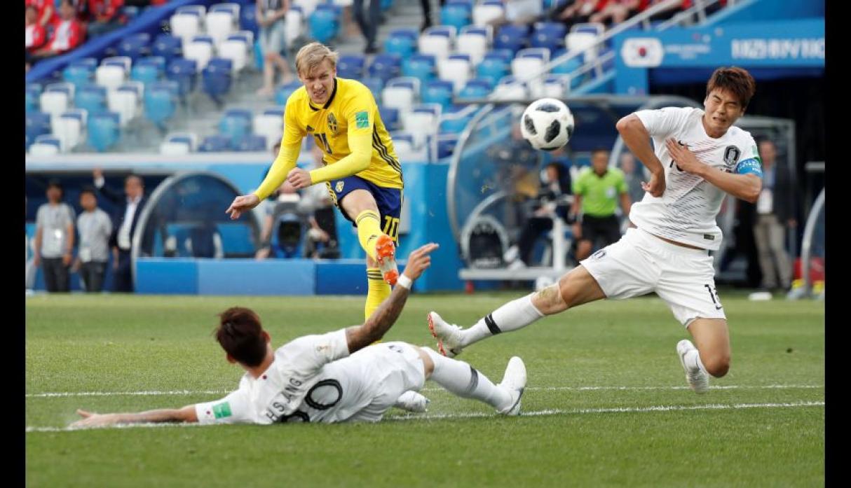 Suecia le ganó a Corea del Sur en su debut en el grupo F de la Copa del Mundo Rusia 2018