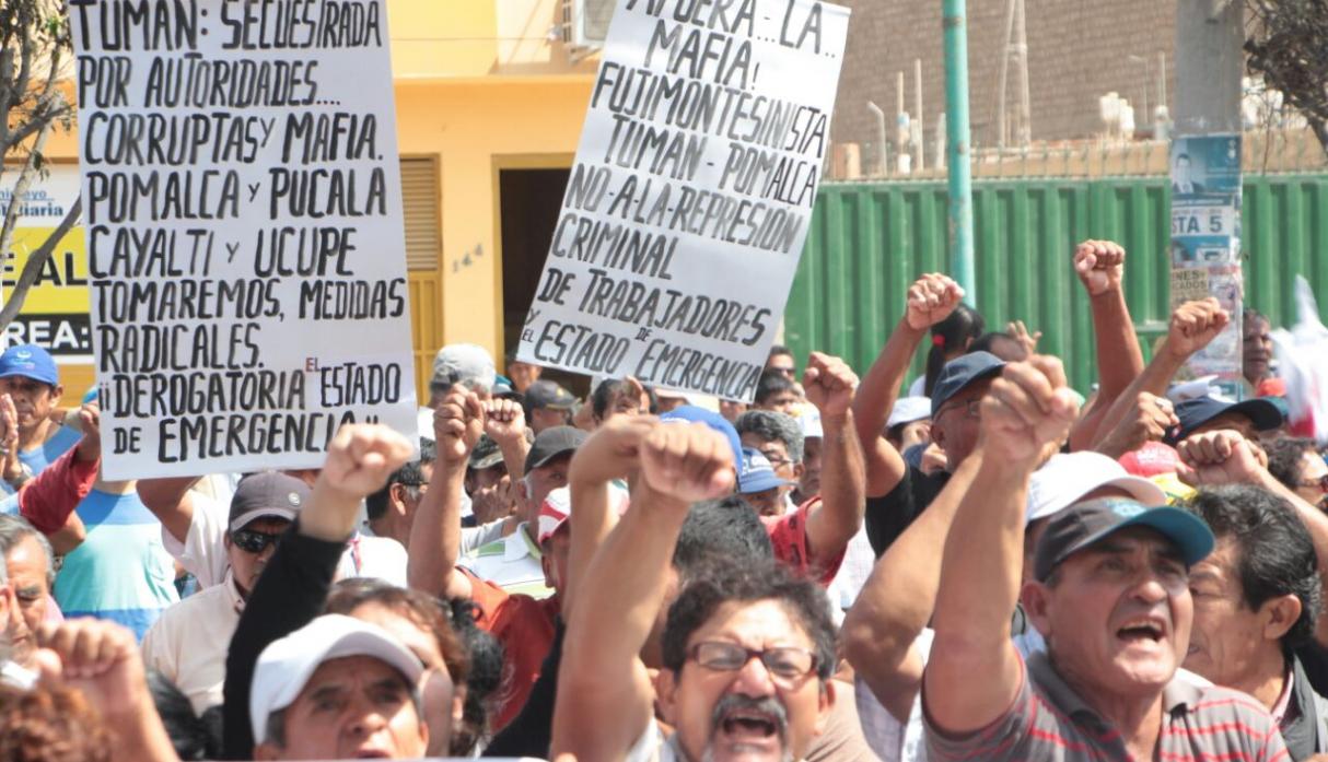 Trabajadores de Tumán  siguen protestando