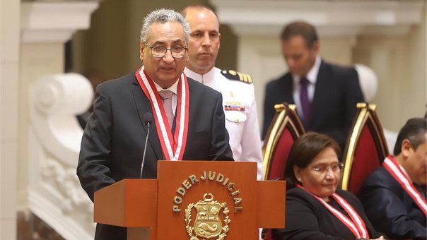 Se dio inicio a la juramentación del electo presidente del Poder Judicial, Jorge Luis Lecaros