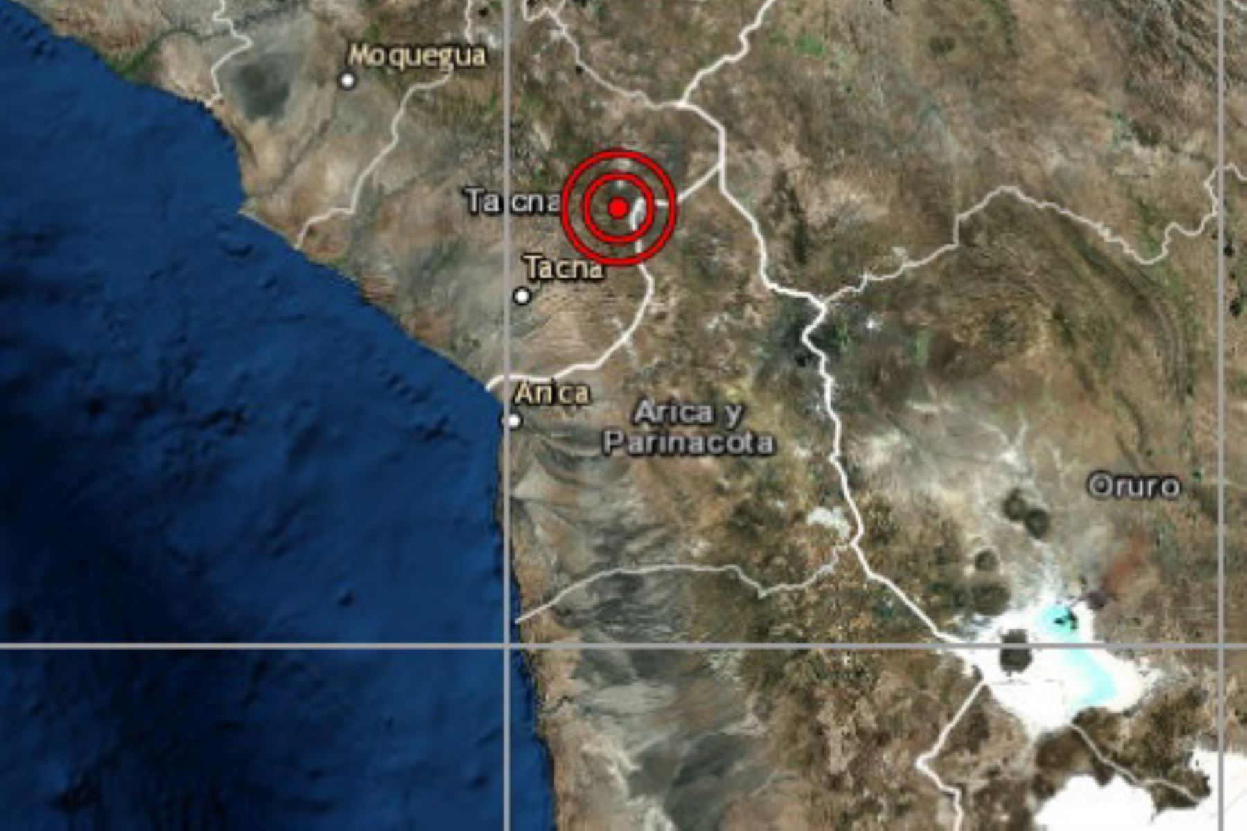 Sismo de magnitud 4.5 se registró esta tarde en la región Tacna