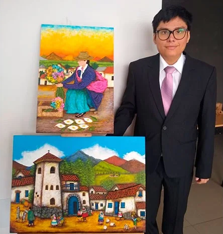 Artista con autismo inaugura exposición en Los Olivos