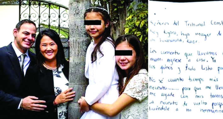 Hijas de Keiko envían carta  al Tribunal Constitucional