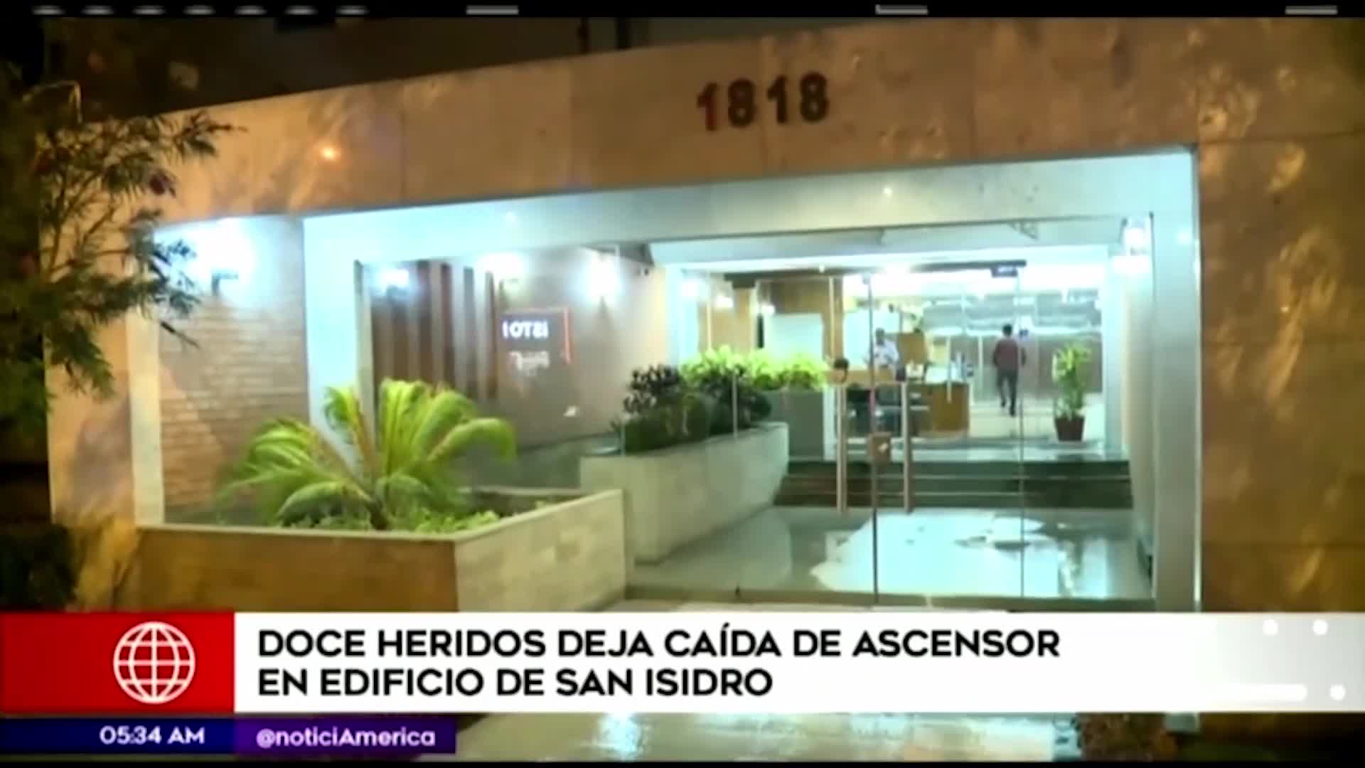 Ascensor en San Isidro cae y deja doce personas heridas