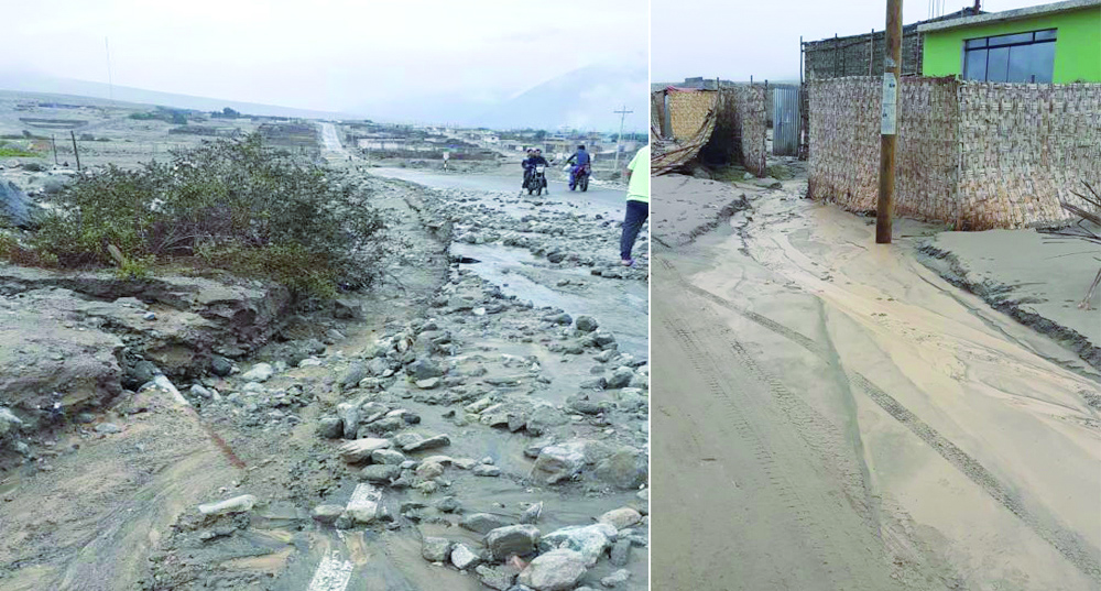 Huaico en Ica destruye tramo de panamericana