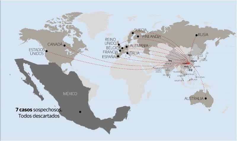 Estos son los países y territorios que reportaron contagios y muertes por coronavirus