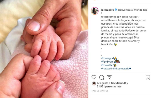 Loza presenta a su hija en Instagram