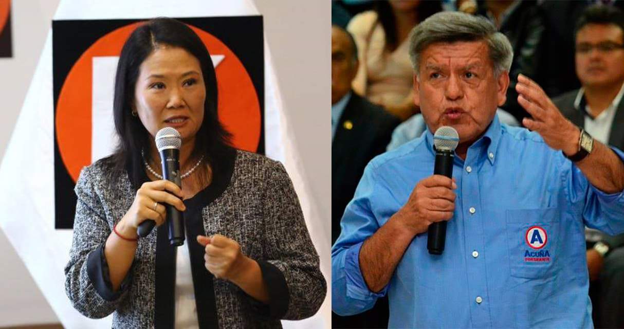Keiko Fujimori debatirá contra César Acuña en primera fecha
