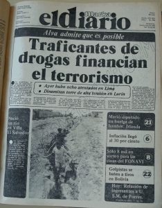 Portada del desaparecido El Diario, órgano de Sendero luminoso, por el que difundieron que la Marina tenía en su poder a Mezzich.