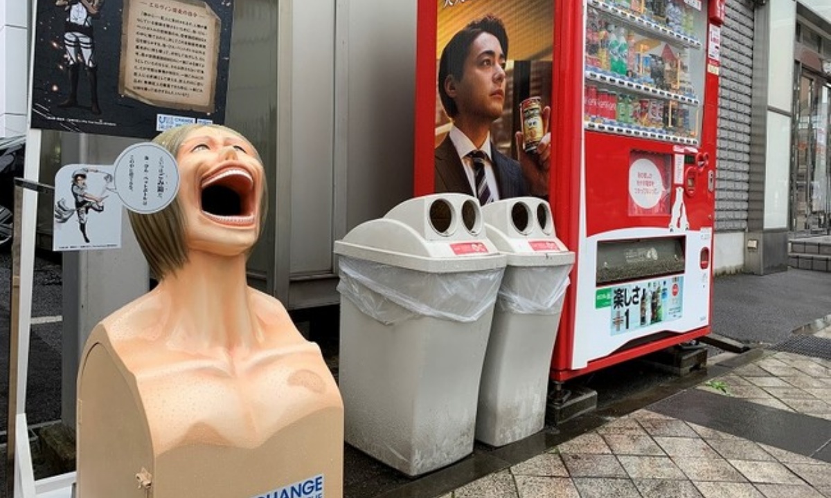 Japón estrena basureros del anime ‘Attack on Titan’ para incentivar el reciclaje