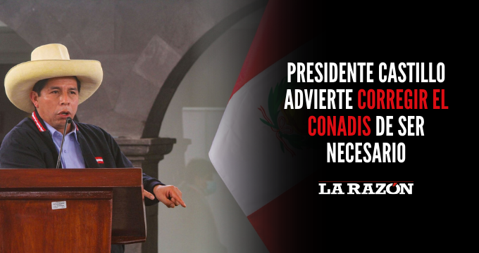 Presidente Castillo advierte corregir el Conadis de ser necesario