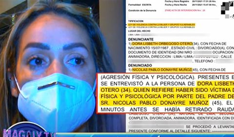Dorita Orbegoso denunció a Pablo Donayre por violencia física y psicológica