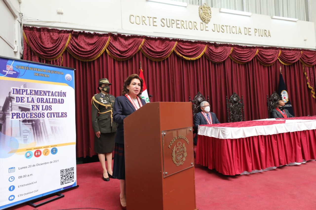 Presidenta del Poder Judicial pone en marcha oralidad en procesos civiles en Piura
