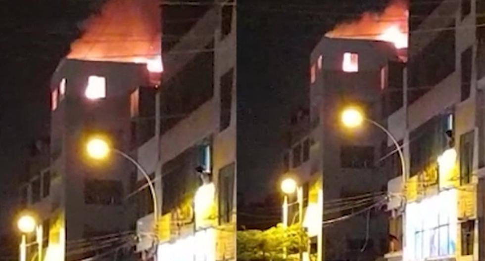 El siniestro se registró en un edificio de la avenida Juan Picner en San Martín de Porres (SMP), hasta donde arribaron los bomberos.