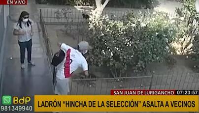 SJL: criminal con camiseta de Perú asaltó a mujer