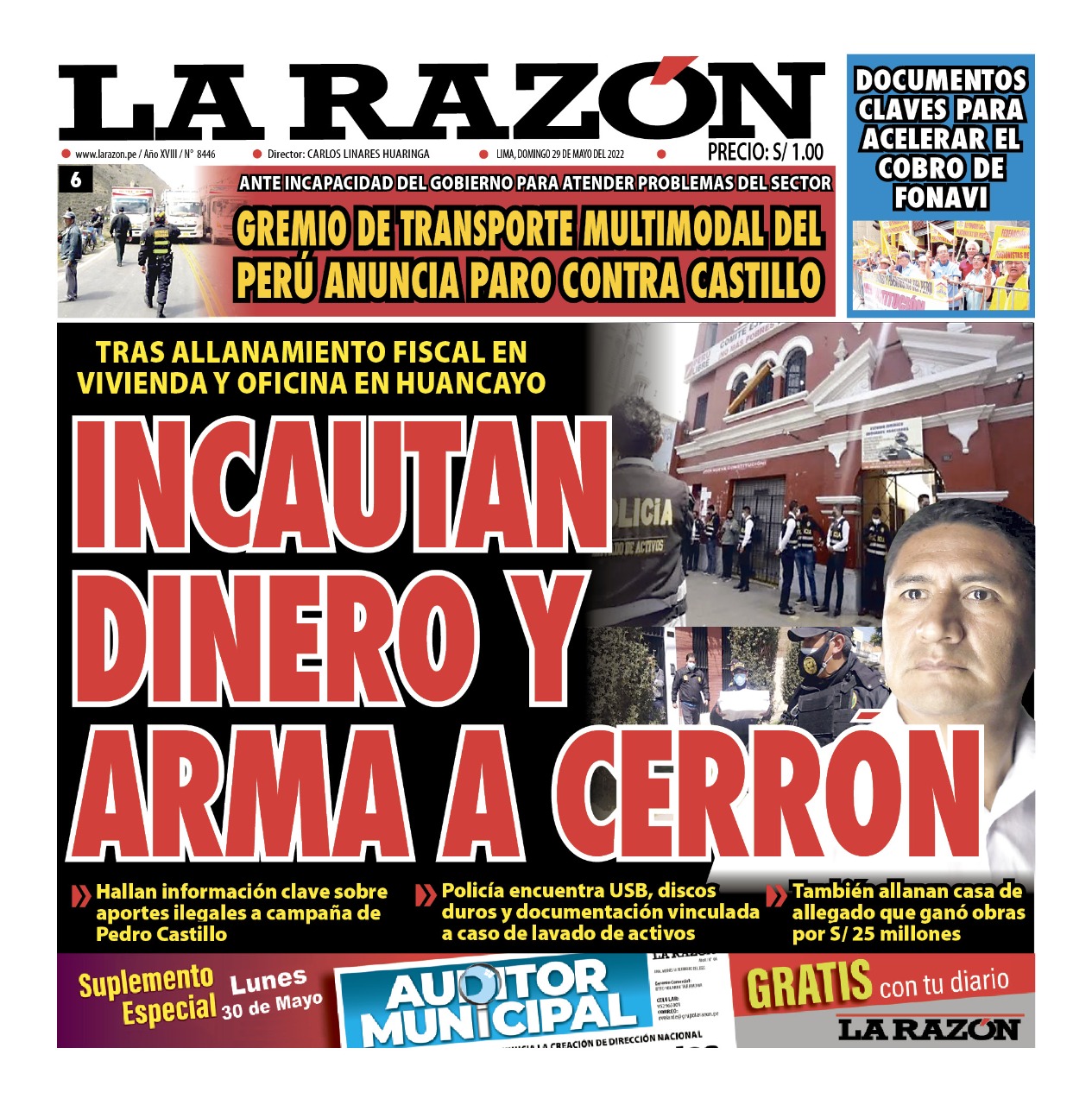 Portada impresa – Diario La Razón (29/05/2022)