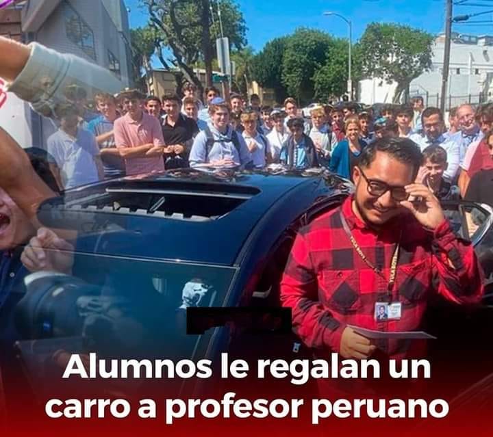 Viral: Alumnos le regalan un auto a profesor peruano que tardaba 4 horas en llegar al colegio en los Estados Unidos