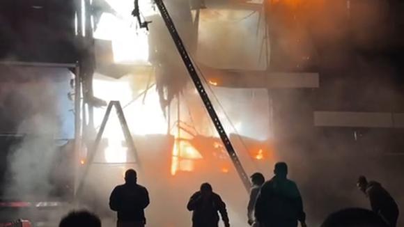 Incendio en instalaciones de Latina