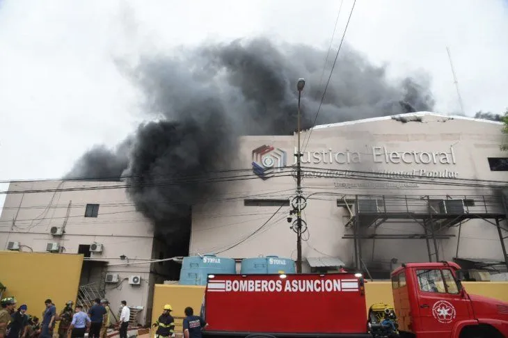 Paraguay: Incendio afecta edificio del Tribunal Supremo de Justicia Electoral (TSJE)