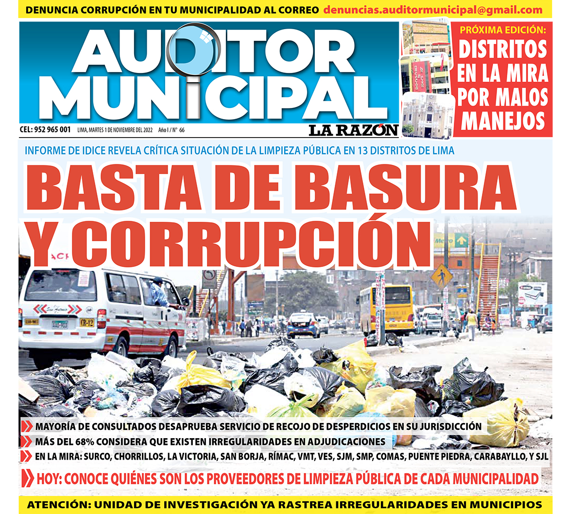 SUPLEMENTO AUDITOR MUNICIPAL: Basta de basura y corrupción