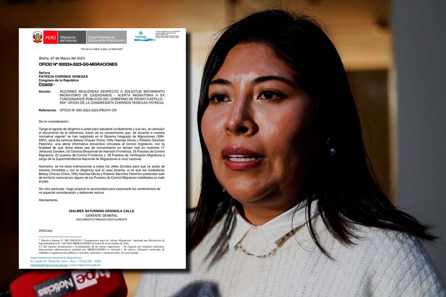 Emiten alerta migratoria contra Betssy Chávez