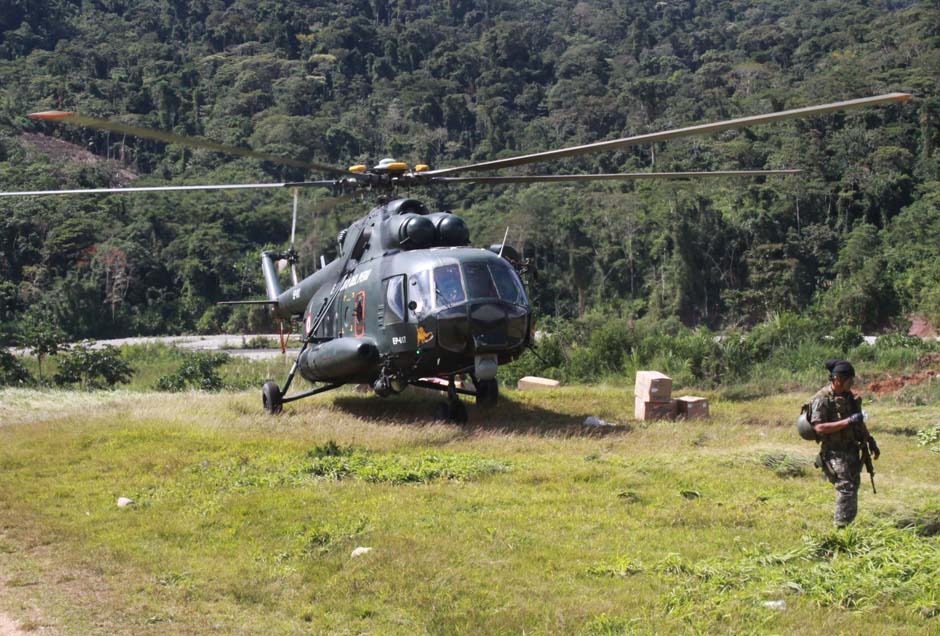 Helicóptero de Ejército atacado en el Vraem