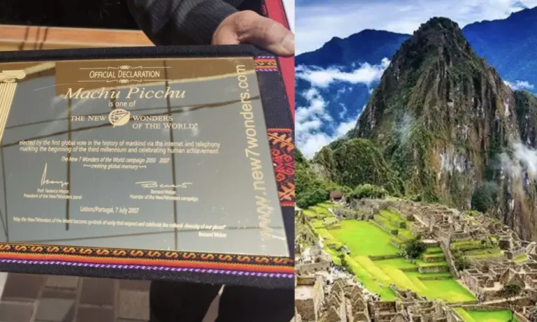 Encuentran placa de oro que ratifica a Machu Picchu como una de las Siete Maravillas del mundo