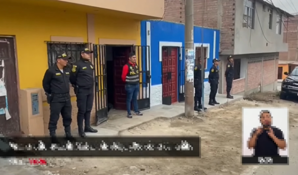 Lurín: Personal policial rescató a niñas presuntas víctimas de pornografía infantil. (Foto: TV Perú).