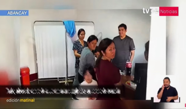 Abancay: Trabajadores de centro de salud celebran cumpleaños mientras pacientes aguardan atención. (Foto: TVPerú Noticias).