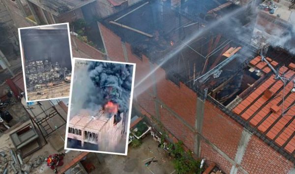 San Miguel: Vivienda fue consumida por voráz incendio cerca al Parque de las Leyes. (Composición: La Razón).