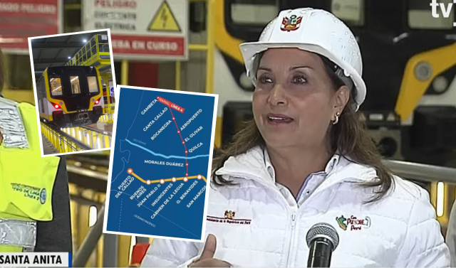 Metro de Lima: Presidenta Dina Boluarte supervisó pruebas del tramo Linea 2