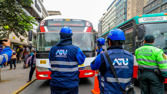 ATU: Fiscalizadores intervienen alrededor de 6,000 conductores por transportar pasajeros sin autorización (Foto: Gob.Pe).