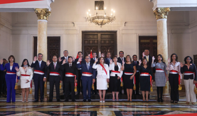 Dina Boluarte: Presidenta realizó juramentación de nuevos ministros. (Foto: PCM).