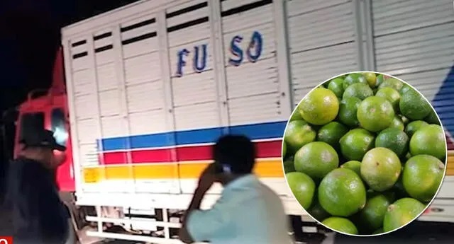 Hampones roban 18 toneladas de limones  de camión que los traía hacia Lima