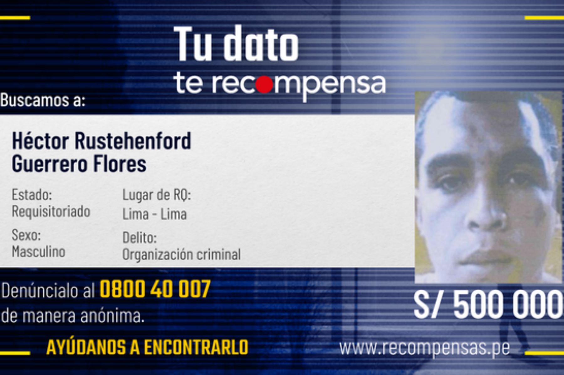 Recompensa de S/ 500,000 por datos que conduzcan a la detención del líder del Tren de Aragua