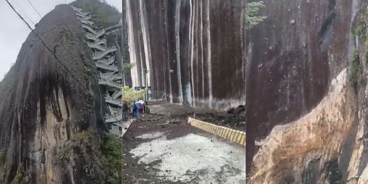 Colombia: derrumbe en el Peñol de Guatapé en deja al menos 15 heridos. (Foto: redes sociales).