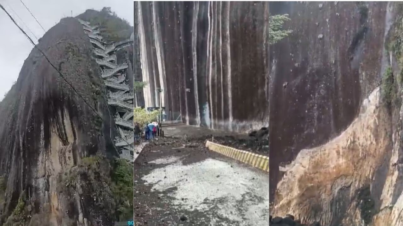 Colombia: derrumbe en el Peñol de Guatapé en deja al menos 15 heridos. (Foto: redes sociales).