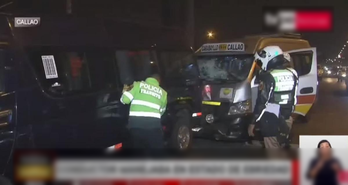 Callao: choque entre dos combis dejó ocho heridos. (Foto: TVPerú Noticias).