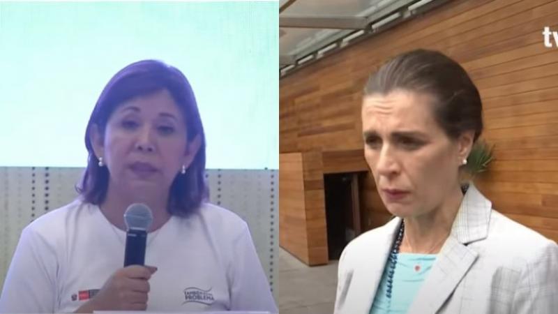 Ministras de Vivienda y de la Mujer: “El gabinete sigue operando sin crisis”. (Foto: TVPerú Noticias).