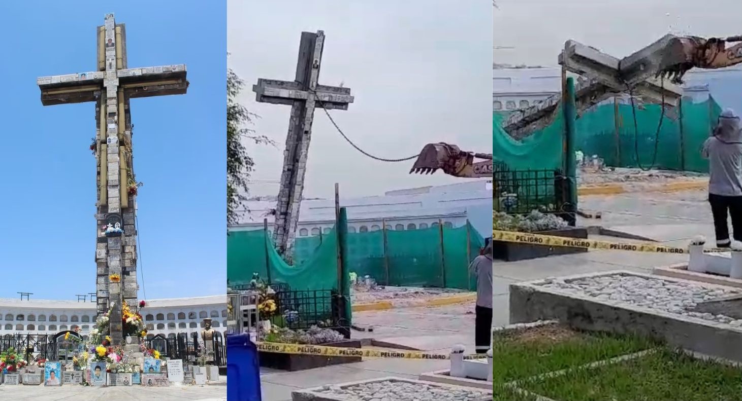Derrumban “Cruz Mayor” del cementerio Baquíjano y Carrillo en el Callao