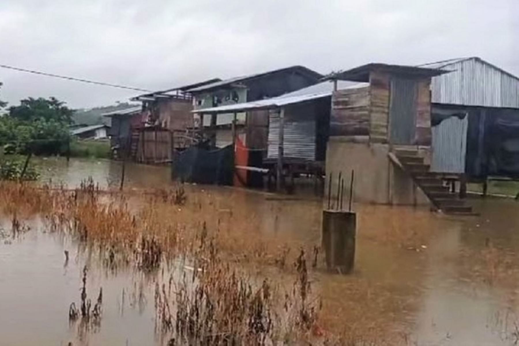 San Martín: inundación por desborde del río Huallaga deja 70 viviendas afectadas