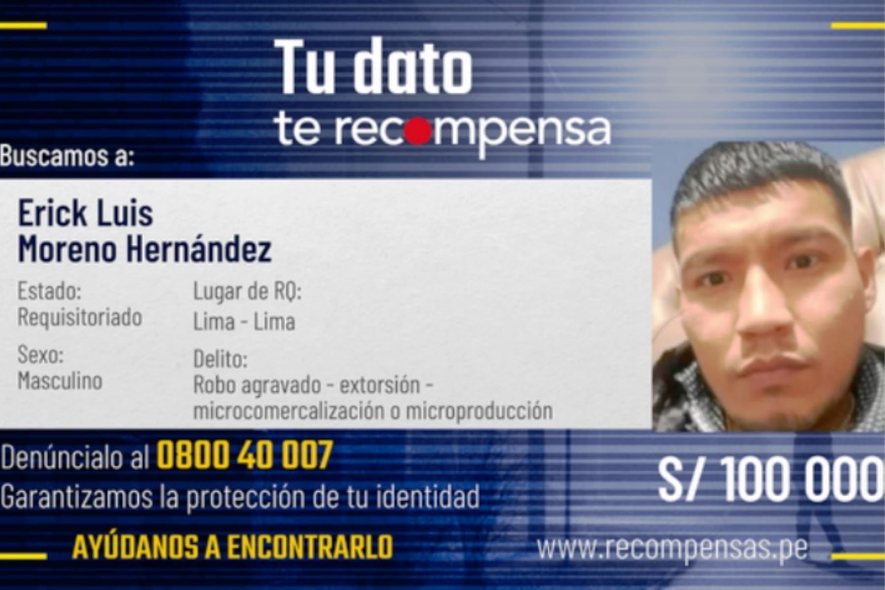 Mininter ofrece S/ 100 mil por paradero del secuestrador de adolescente en Comas