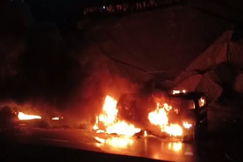 Ómnibus con más de 60 pasajeros se incendia cuando se dirigía a Chiclayo en Huaral
