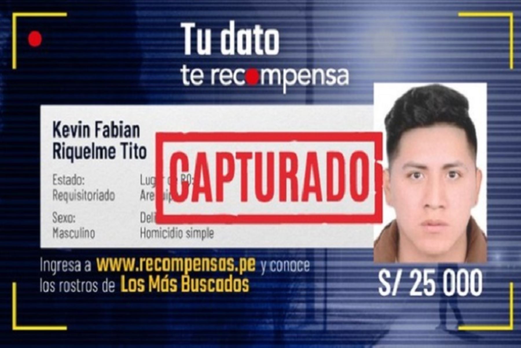 Capturan a prófugo buscado por homicidio calificado en Arequipa