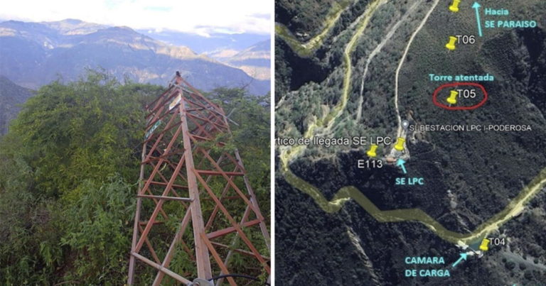 Mineros ilegales derriban torre de alta tensión como en época del terrorismo