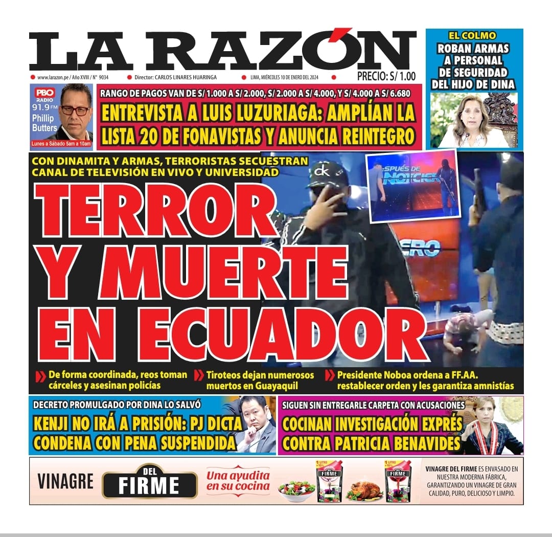 Portada Diario La Razón (10/01/2024)