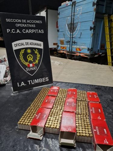 Tumbes: Aduanas encuentra municiones en encomienda desde Lima
