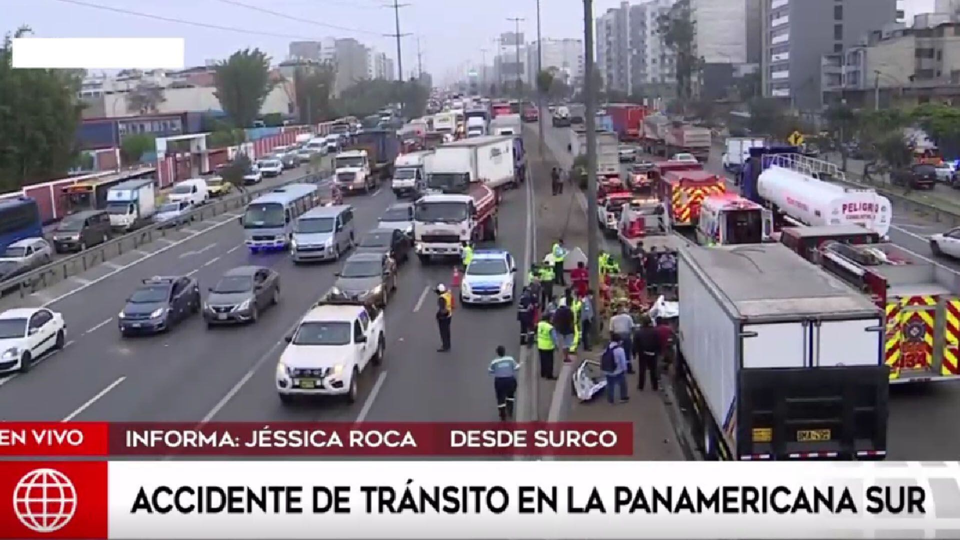 Panamericana Sur: gran congestionamiento vehicular en San Borja